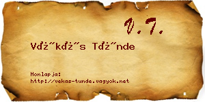 Vékás Tünde névjegykártya